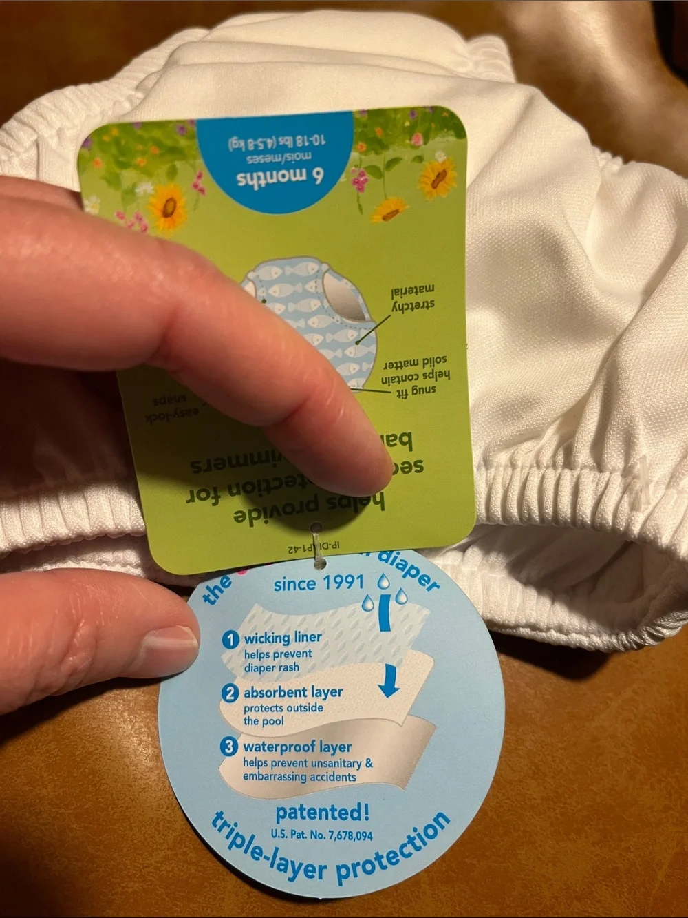 Brand new with tags 6 month swim diaper with side snaps